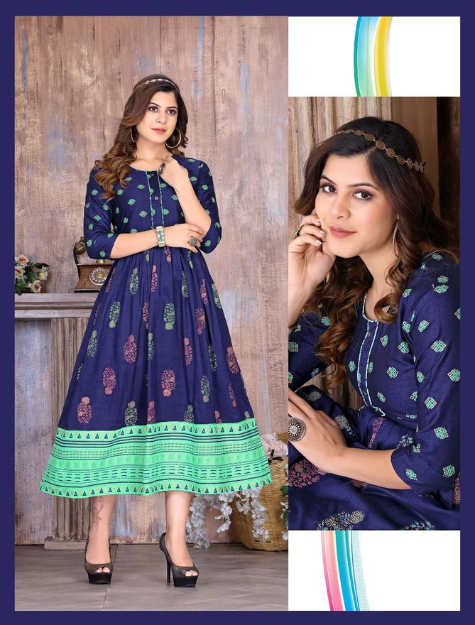 Ft Colourful Ethnic Wear Wholesale Anarkali Kurti Collection